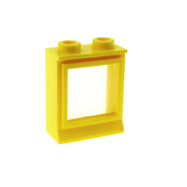 1 x Lego Fenster Rahmen 75° 1x2x2 gelb Scheibe Haus Eisenbahn ohne Loch 7026