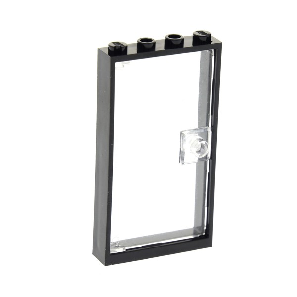1x Lego Rahmen schwarz Tür Blatt transparent weiß Noppen außen voll 60616 60596