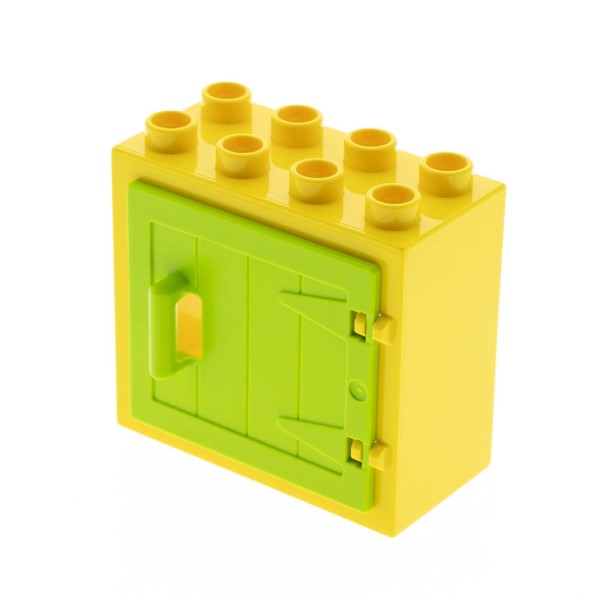 1x Lego Duplo Fenster Rahmen klein 2x4x3 gelb Tür 1x4x3 lime grün 87653 61649