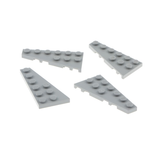4x Lego Flügel Bau Platte 6x3 neu-hell grau rechts links Trapez 54383 54384