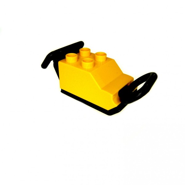 1x Lego Duplo Baumaschine gelb schwarz Rüttel Platte Maschine Baustelle 3025c01