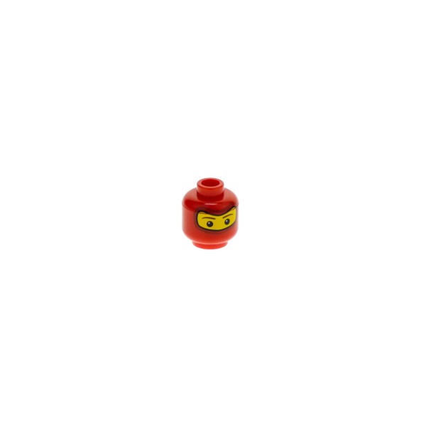 1 x Lego System Kopf Figur rot Sturmhaube Balaclava Augenbrauen braun Pupillen für Racers Ferrari / Spider Man 3626bpb0177
