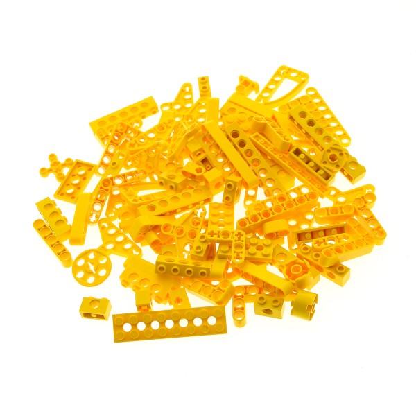 100 Lego Technic Teile gelb 125 g z.B. Loch Balken Achs Pin Verbinder Liftarm Zahnrad Winkel kg Technik Steine zufällig gemischt