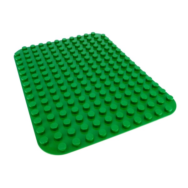 1x Lego Duplo Bau Platte 12x16 B-Ware abgenutzt grün Ecken rund 49922 6851