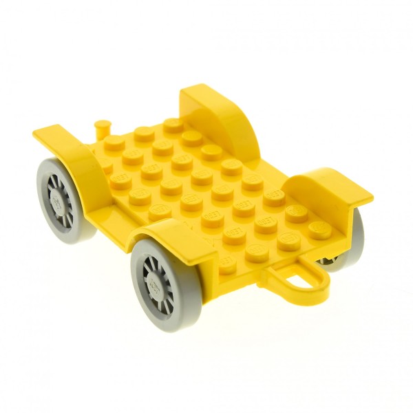 1x Lego Fabuland Fahrzeug 8x6 gelb Chassis Auto Anhänger Rad Speichen 4796c01