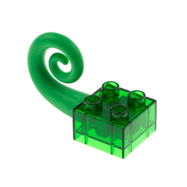 1x Lego Duplo Tier Schwanz 2x2 transparent grün Bau Stein Set 3263 40697a