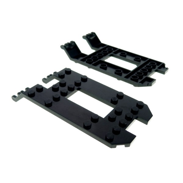 2x Lego Laderampe 6x12x1 1/3 schwarz Chassis Unterbau Fahrgestell 4116934 30263