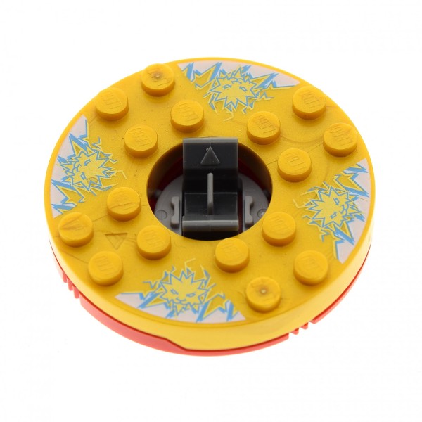 1 x Lego System Ninjago Spinner rund gewölbt 6x6 rot perl gold Gesicht weiss Element Eis mit Gleitstein Set 2171 bb493c04pb04