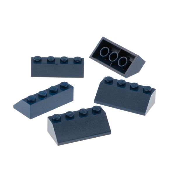 5x Lego Dachstein 45° 2x4 dunkel blau Dachziegel schräg Steine 4249899 3037