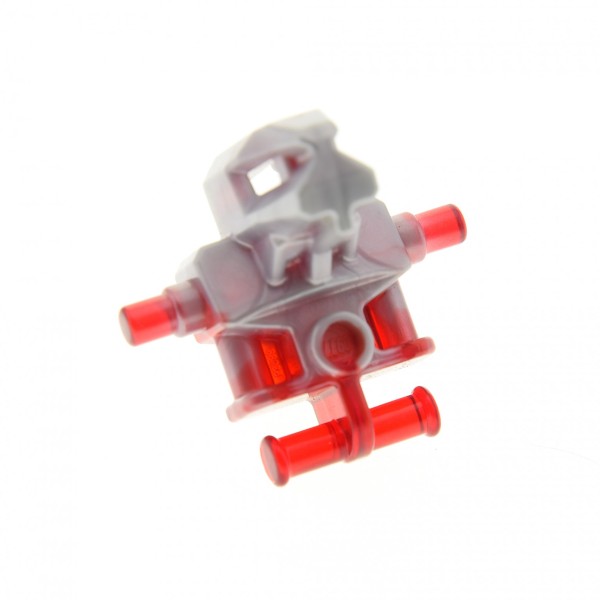 1 x Lego System Figur Torso Oberkörper Exo Force Roboter perl hell grau transparent rot Robot Devastator 2 für exf021 exf009 53988pb03