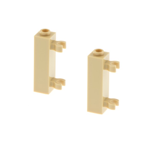 2x Lego Tür Zarge 1x1x3 beige Clip Halterung vertikal 6055871 42944 60583b