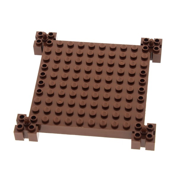 1x Lego Bau Platte 12x12 rot braun modifiziert Ritter Burg Set 8780 30645