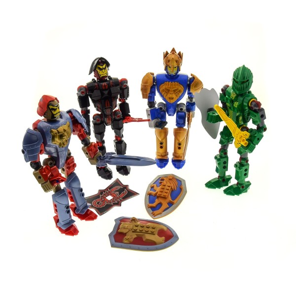 4 x Lego Knights Kingdom II Teile Set für Modell Large Figure 8794 Sir Santis 8796 King Mathias (Serie 2) 8774 Vladek 8772 Rascus Schwert Schild unvollständig 