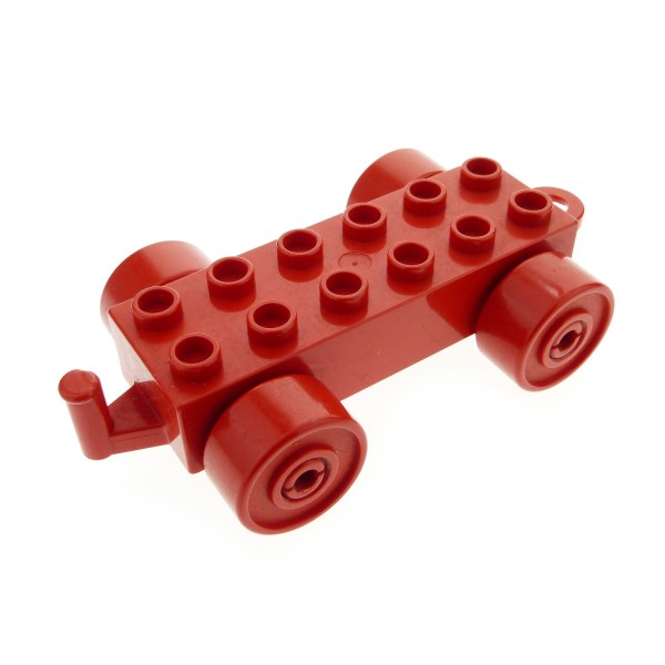 1x Lego Duplo Anhänger 2x6 rot Schiebe Zug Kupplung geschlossen 4883c02