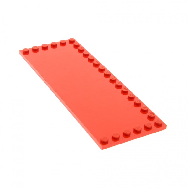 1x Lego Fliese Bau Grund Platte rot 6x16 am Rand Noppen Red Baron 10024 6205