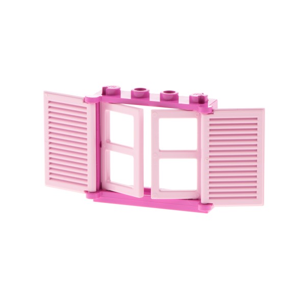 1x Lego Fenster Rahmen 1x4x3 dunkel pink Laden 1x2x3 rosa Scheibe 3854 3856 3853
