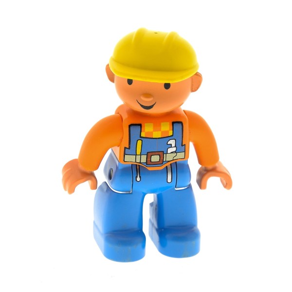 1x Lego Duplo Figur Mann hell blau Helm gelb Bob der Baumeister 47394pb029
