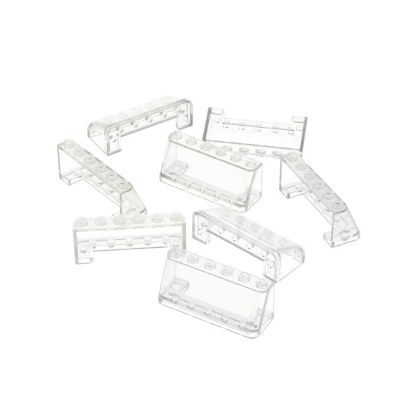 8x Lego Windschutzscheibe 2x6x2 B-Ware abgenutzt transparent weiß Fenster 4176