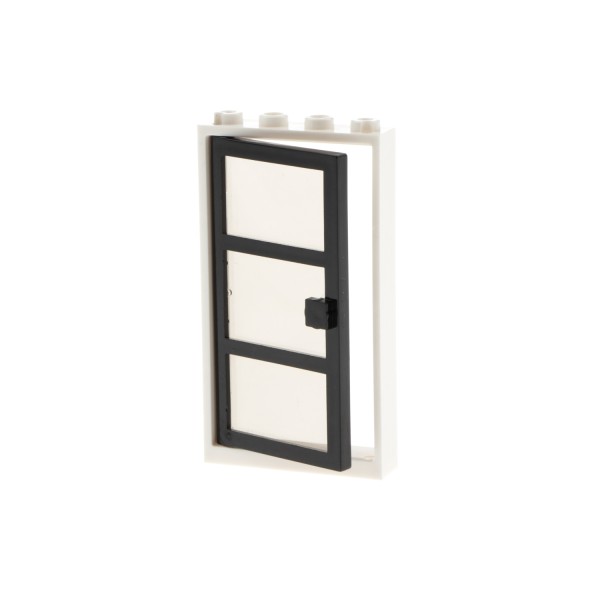 1x Lego Tür Rahmen 1x4x6 weiß Türblatt schwarz transparent braun x39c02 30179