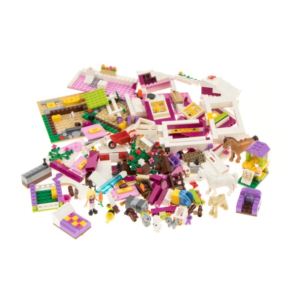 1x Lego Teile Set Friends Sunshine Ranch Reiterhof 41039 pink weiß unvollständig