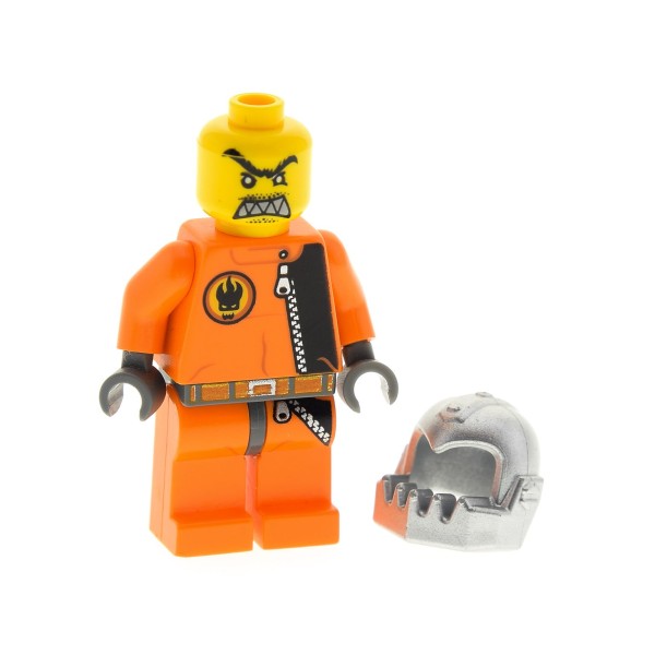 1 x Lego System Figur Mann Agents Break Jaw Torso orange Helm silber gezackt 8632 8633 8636 973pb0486c01 agt003
