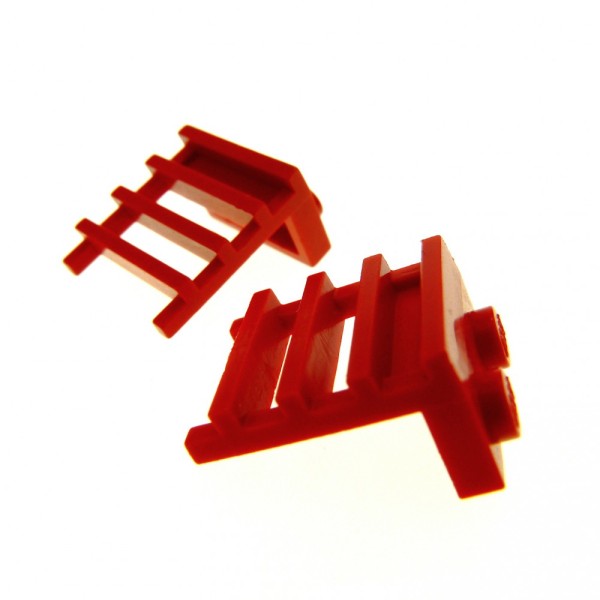 2 x Lego System Leiter rot 1 x 2 Treppe Platte mit Sprossen Technic Eisenbahn 4175