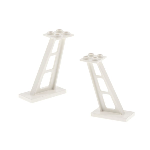 LEGO 6 x Pfeiler weiß White Support 2x4x5 Stanchion Inclined 5mm 4476b 