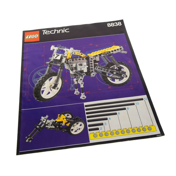 1 x Lego Technic Bauanleitung A4 Motorrad Trike Crossmaschiene 8838