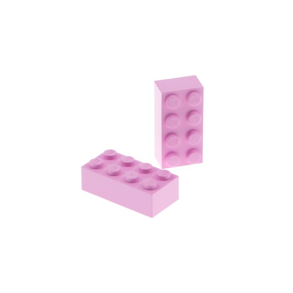 2x Lego Bau Basis Stein 2x4 hell pink rosa Simpsons Reiterhof Set 71006 3001