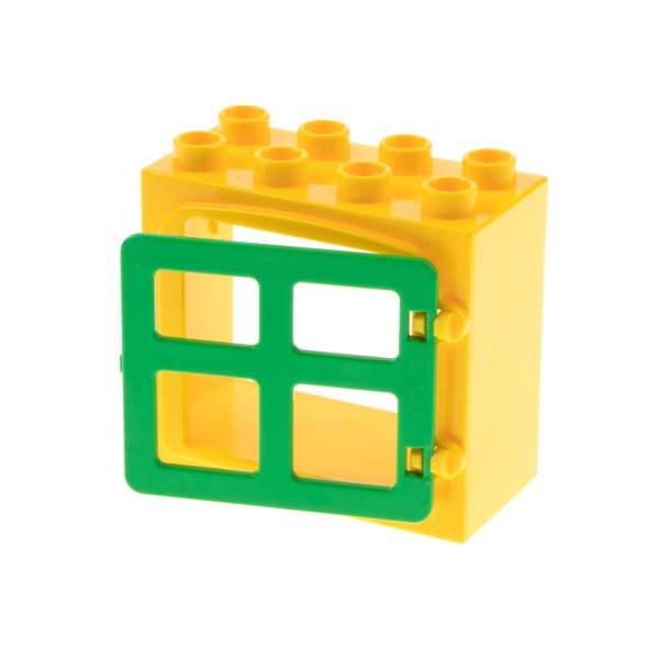 1x Lego Duplo Fenster Rahmen klein 2x4x3 gelb Tür 1x4x3 hell grün 2206 2332b