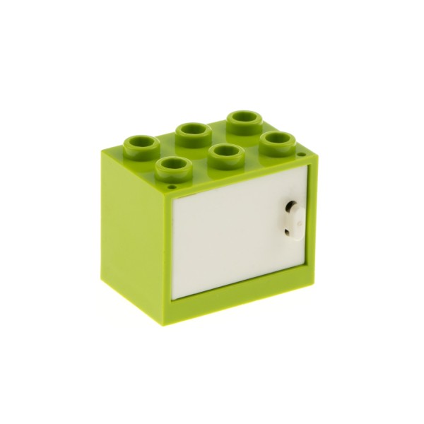 1x Lego Schrank 2x3x2 lime hell grün Tür weiß Kiste 4533 92410 4532b