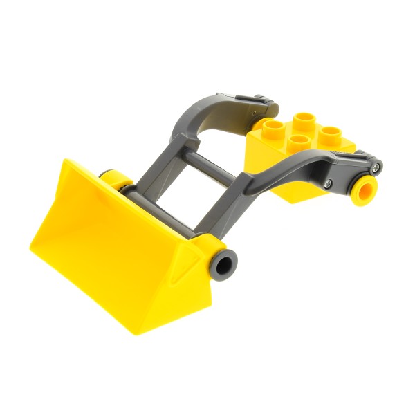 1xLego Duplo Fahrzeug Bagger Schaufel gelb Arm kurz mit Clip grau 40638 88931c01