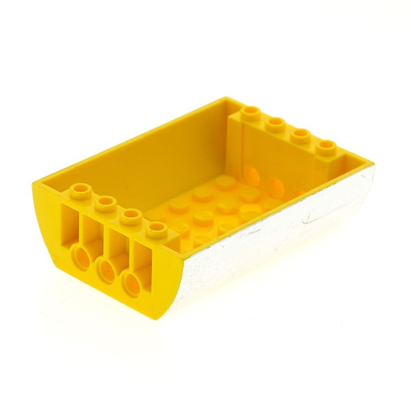 1x Lego Dach Stein 6x8x2 gelb invertiert gewölbt chrome silbern Rumpf 4654 45410pb01