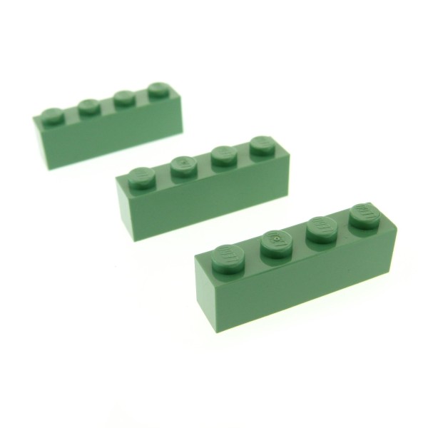 3 x Lego System Bau Stein sand grün 1x4 Basis Basic Brick für Set 3450 7194 8097 3010