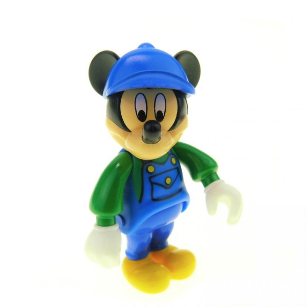 1 x Lego System Fabuland Figur Mickey Mouse Hose blau Pullover grün Schuhe gelb mit Base Cap Disney Micky Maus Set 4166 4178 33254