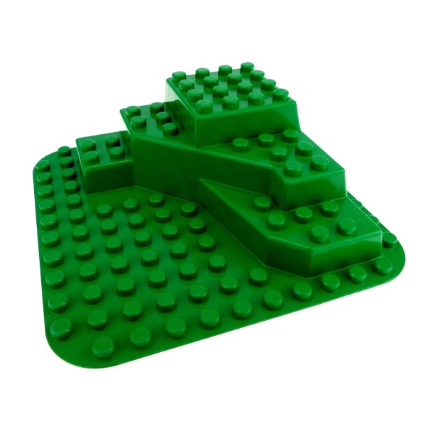 1x Lego Duplo 3D Bau Platte 12x12 grün Hügel Felsen 3 Stufen Zoo 2665 6433