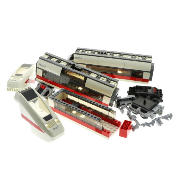 1x Lego Teile für Set City RC Passagier Zug Waggon 7897 weiß unvollständig