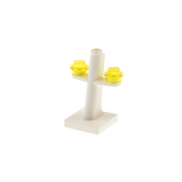 1x Lego Schiff Boot Mast weiß 2x2x3 geneigt Scheinwerfer gelb 4073 4289