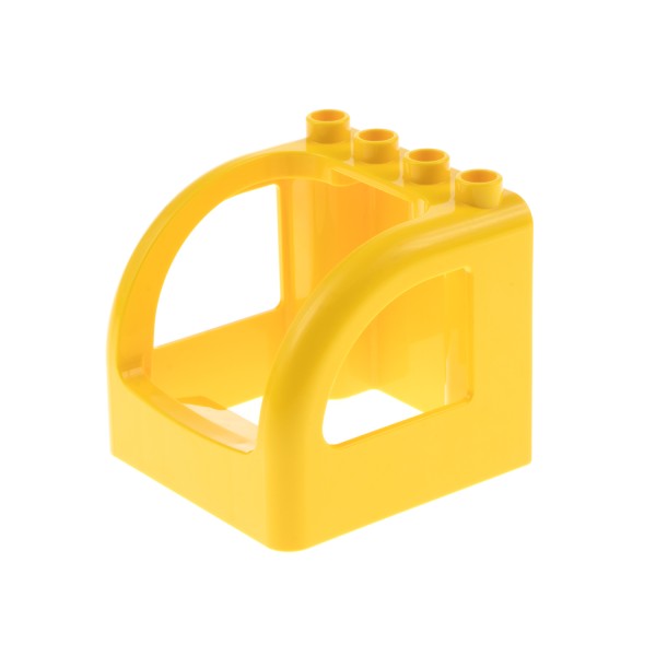 1x Lego Duplo Kabine Aufsatz 4x4x3 gelb Raupen Bagger Kran Baustelle Auto 24179