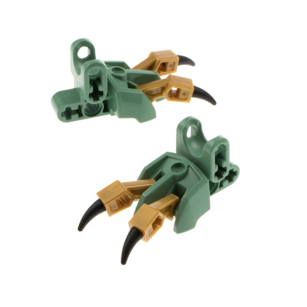 2x Lego Bionicle Figuren Fuss Tier Kralle sand grün Drachen Kugelgelenk 15976
