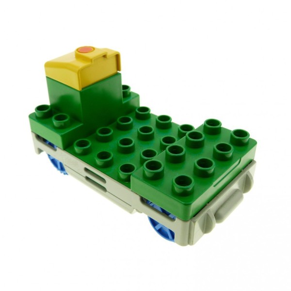 1x Lego Duplo elektrische Eisenbahn DEFEKT E-Lok grün gelb Zug 2961b