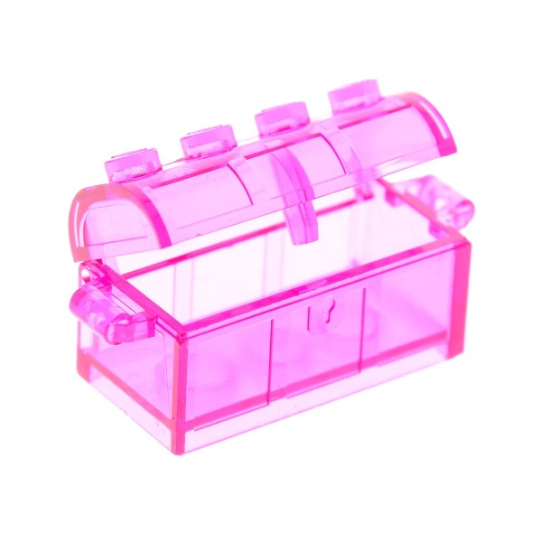1 x Lego System Schatztruhe Schatz Truhe transparent pink rosa klar Kiste Harry Potter Belville Castle Burg Treasure Chest 4738c01