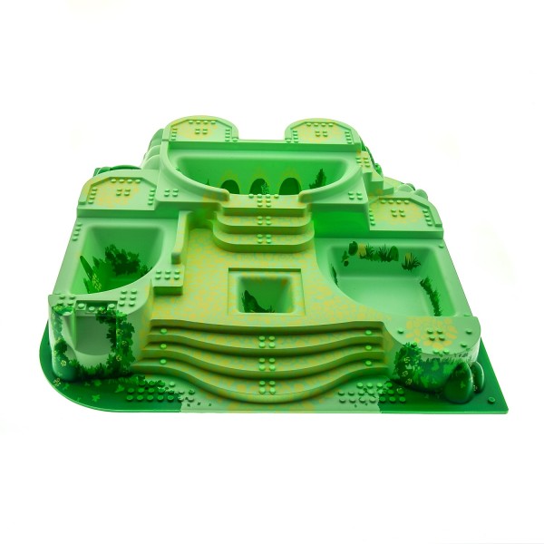 1 x Lego System 3D Platte Burg Bau Platte groß hell grün Felsen Treppen bedruckt für Set Belville Schloss verzauberter Palast 5808 33214pb02