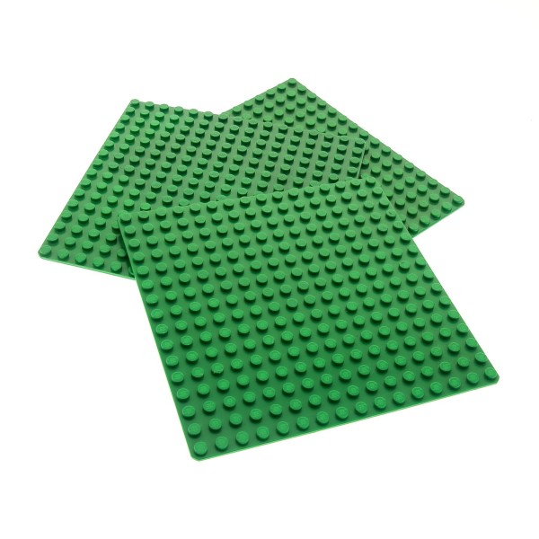 3x Lego Bau Platte B-Ware beschädigt grün flach Rasen 6098 57916 3867