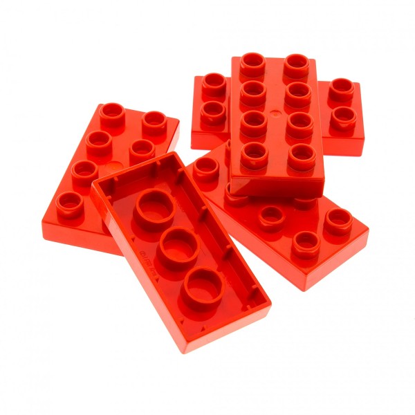 5 x Lego Duplo Bau Basic Platte rot 2x4 Stein für Set 10525 5795 5635 10596 10508 40666