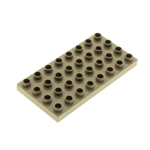 1x Lego Duplo Bau Platte dunkel beige 4x8 Grundplatte Set 4960 3289 10199 4672