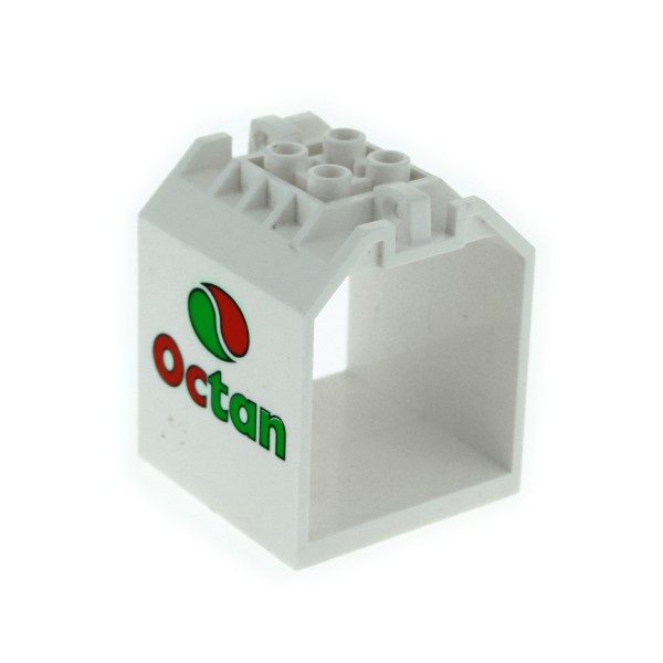 1x Lego Container 4x4x4 weiß Box bedruckt rot grün Octan 30639pb02
