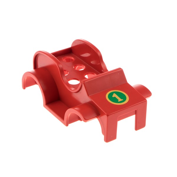 1x Lego Duplo PKW Aufsatz 2x6 rot Aufdruck Nr.1 grün Auto Set 2620 dupcarbody04