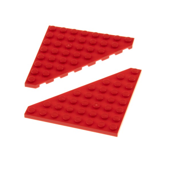 2x Lego Keil Bau Platte 8x8 rot Dreieck Ecke Flügel schräg 4178729 30504