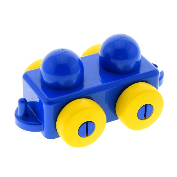 1x Lego Duplo Primo Zug Anhänger blau Räder gelb Baby Set 9003 2019 31605c01
